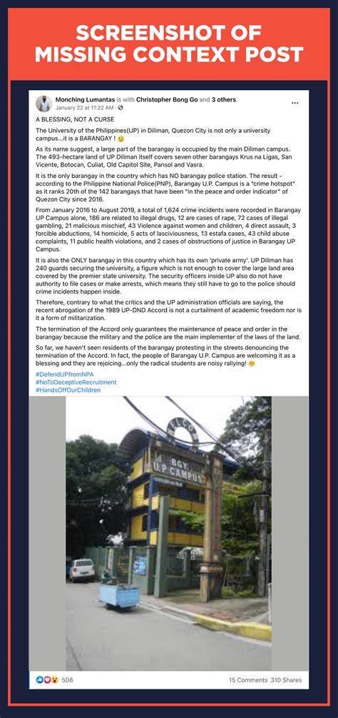 MISSING CONTEXT: UP Diliman only barangay in .
